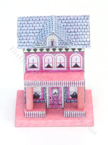 (image for) 1/144th Scale Miniature Bliss House Replica, Pink and Brick
