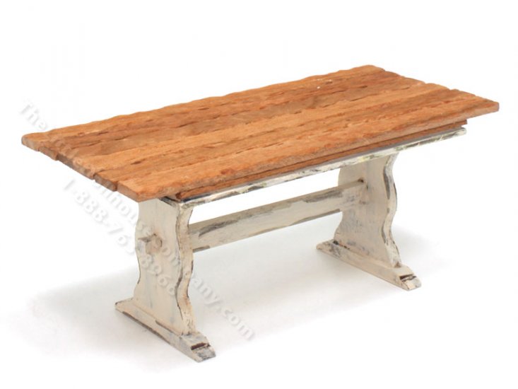 (image for) Miniature Distressed White Country Style Dining Table