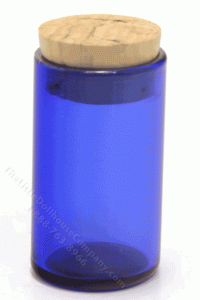 (image for) Miniature Blue Glass Jar with Cork Large Scale