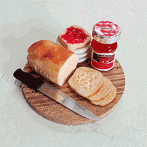 (image for) Miniature Breakfast Tray with Bread, Toast, and Strawberry Jam