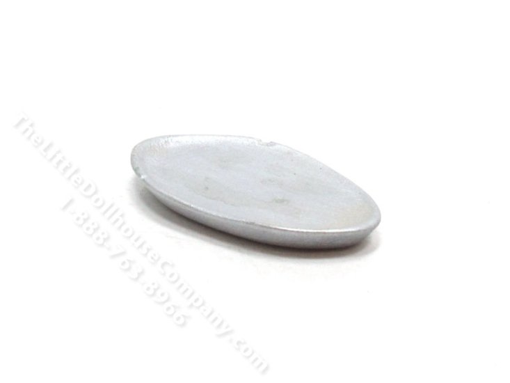 (image for) Miniature Oval Painted Silver Tray for Dollhouses