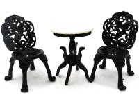 (image for) Miniature Bistro Set with Marble-Topped Table