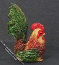 (image for) Miniature Brown & Green Rooster for Dollhouses