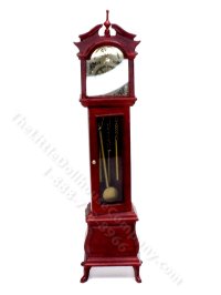 (image for) Miniature Mahogany Grandfather Clock for Dollhouses
