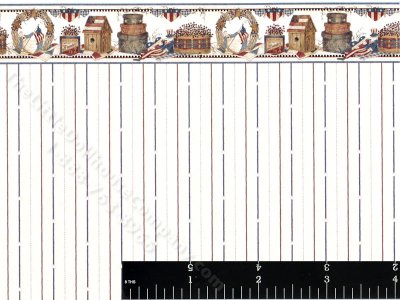 (image for) Dollhouse Scale Model Wallpaper Stripe and Americana