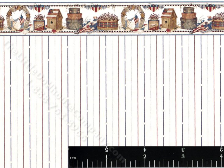 (image for) Dollhouse Scale Model Wallpaper Stripe and Americana