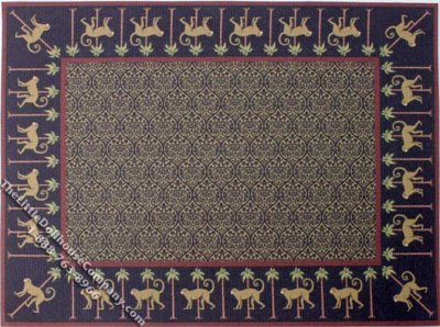 (image for) Dollhouse Scale Model Monkey Theme Rug