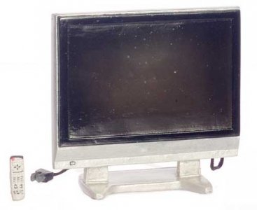 (image for) Dollhouse Scale Model 36" Widescreen TV with Remote