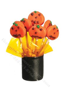 (image for) Miniature Halloween Pumpkin Lollipops for Dollhouses