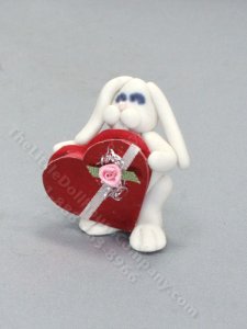 (image for) Miniature Rabit with Chocolate Box for Dollhouses