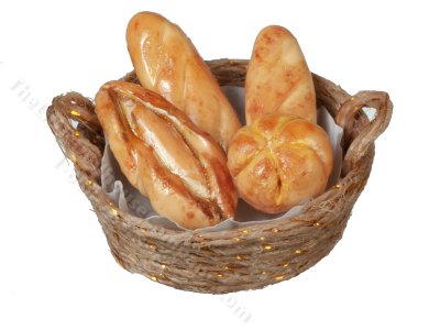 (image for) Miniature Bread in Basket for Dollhouses