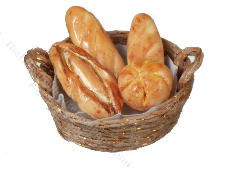 (image for) Miniature Bread in Basket for Dollhouses