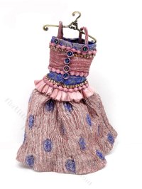 (image for) Dollhouse Miniature Pink and Blue Dress