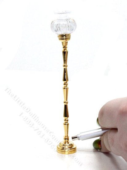 (image for) Miniature Brass Bamboo Floor Lamp with Wand
