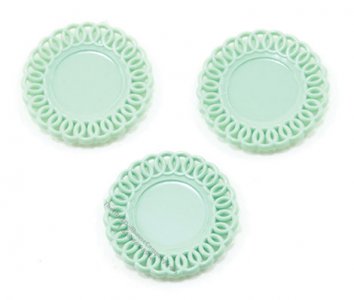(image for) Miniature Jadeite Lace-Edged Plates For Dollhouses