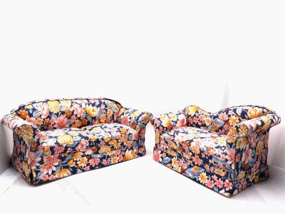 (image for) Miniature Floral Sofa and Loveseat