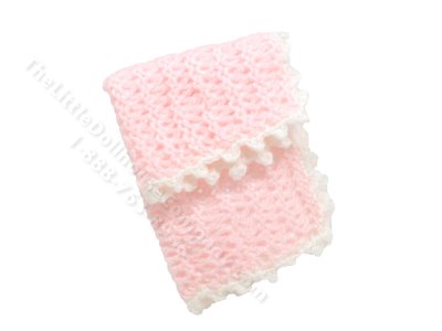 (image for) Vintage Miniature Pink Knit Blanket for Dollhouses by Kim Scutchings