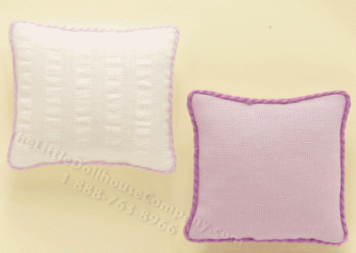 (image for) Miniature Purple and White Two Piece Pillow Set