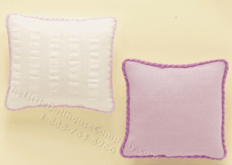 (image for) Miniature Purple and White Two Piece Pillow Set