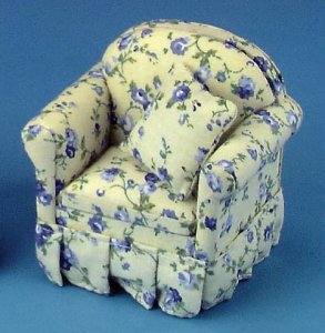 (image for) Miniature Floral Chair with Pillow
