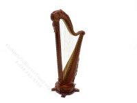 (image for) Miniature Walnut Harp for Dollhouses