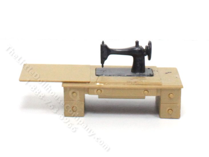 (image for) AS IS Miniature Sewing Machine Table Top for Dollhouses