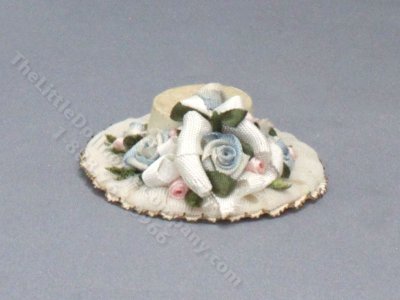(image for) Vintage Miniature Cream Sun Hat for Dollhouses