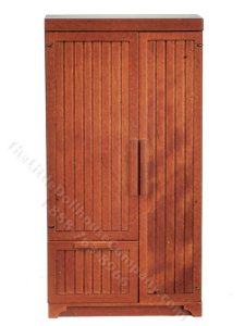 (image for) Miniature Walnut Farmhouse Refrigerator for Dollhouses
