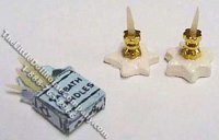 (image for) Miniature Sabbath Candle Set for Dollhouses