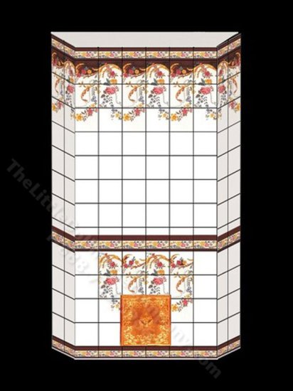 (image for) Dollhouse Scale Model Mosaic Fireplace