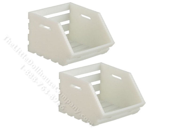(image for) Miniature Vegetable Crates for Dollhouses - White