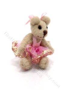 (image for) Miniature Ballerina Bear for Dollhouses