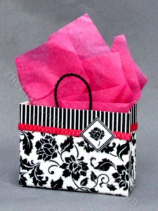 (image for) Miniature Black and White Floral Shopping Bag