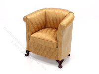 (image for) Miniature Tub-Style Gold Sofa for Dollhouses