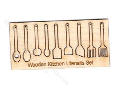 (image for) Miniature Wooden Utensils for Dollhouses