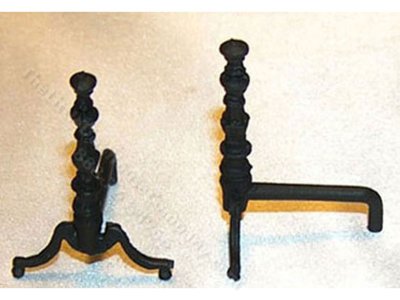 (image for) Miniature Fireplace Andirons for Dollhouses - Black