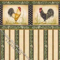 (image for) Dollhouse Scale Model Wallpaper French Kitchen Pattern