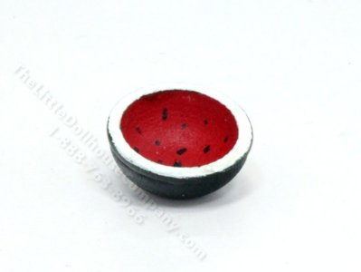 (image for) Miniature Wooden Watermelon Bowl for Dollhouses