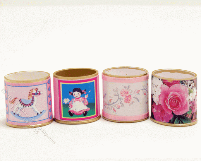 (image for) Dollhouse Scale Model Assorted Pink Waste Baskets (1/pk)