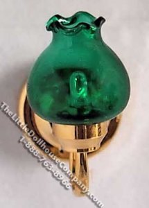 (image for) Miniature Battery Operated Green Globe Wooster Street Sconce