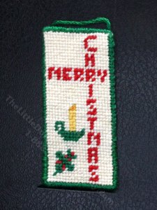 (image for) Miniature Needlepoint 'Merry Christmas' Wall Hanging