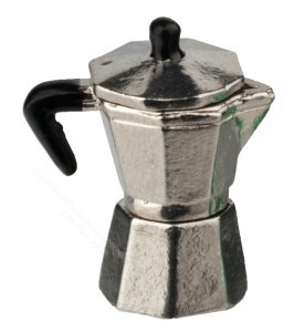 (image for) Miniature Three Piece Metal Coffee Pot For Dollhouses