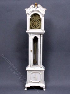 (image for) Miniature Ornate White Grandfather Clock