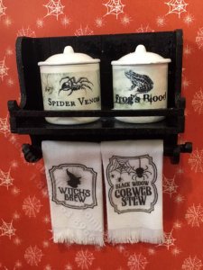 (image for) Miniature Halloween Canister Shelf Kit for Dollhouses