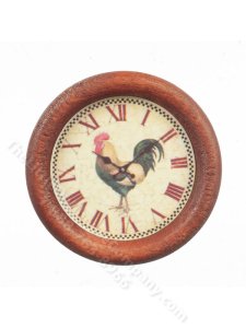 (image for) Miniature Wooden Kitchen Clock for Dollhouses