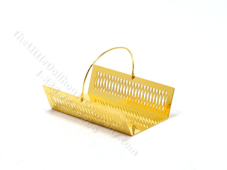 (image for) Miniature Fireplace Log Holder for Dollhouses - Gold