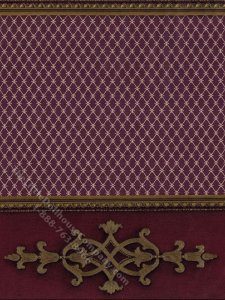 (image for) Miniature 3 pc. Burgundy Wallpaper With Gold and Red Wainscotting Set