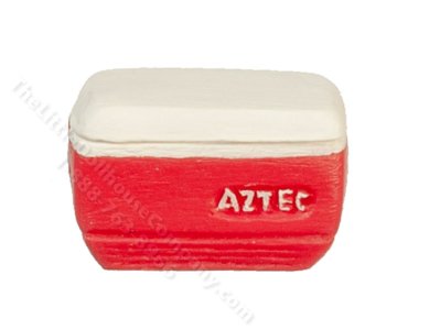 (image for) Small Miniature Red & White Cooler for Dollhouses
