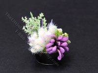 (image for) Vintage Miniature Purple & Green Potted Succulent Arrangement for Dollhouses