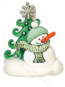 (image for) Miniature Snowman Decoration for Dollhouses - Green
